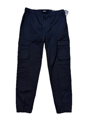 Jump Start Men's Black Cargo Joggers Large